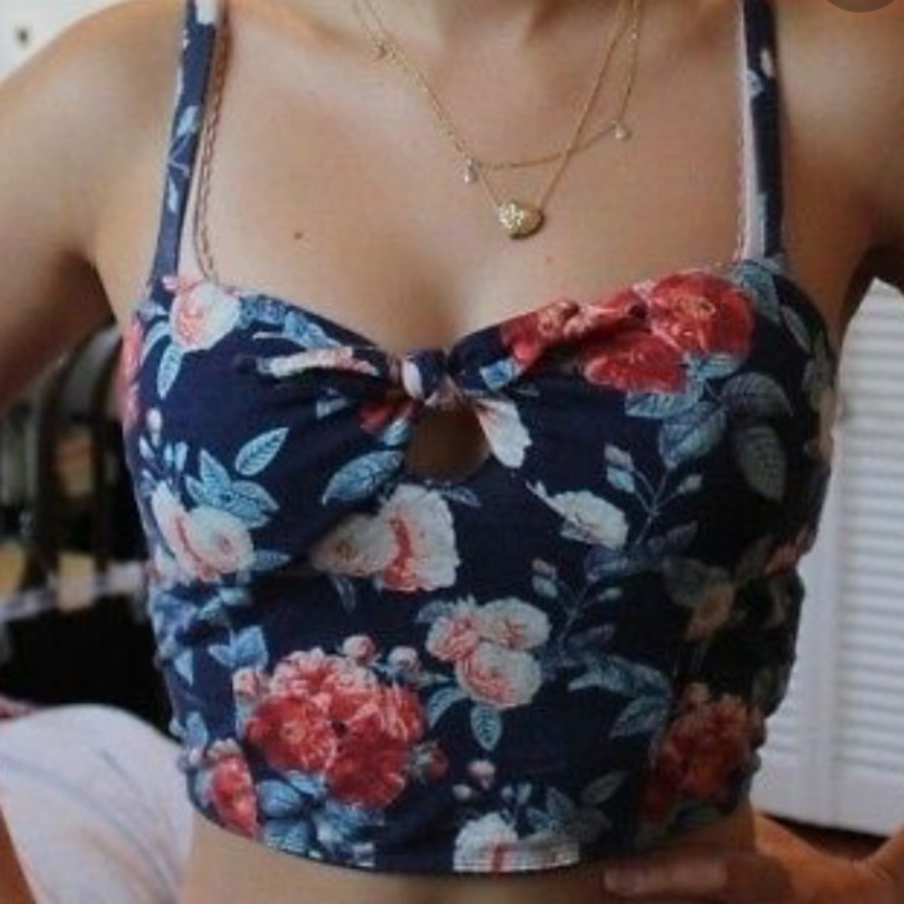 Floral bustier crop top